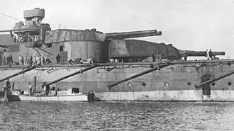 13,5" орудия в башнях линейного корабля HMS Thunderer