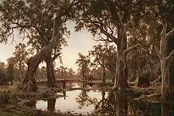 Генри Джеймс Джонстон, «Вечерние тени, заводь Мюррея, Южная Австралия», 1880