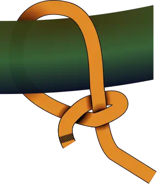 Простой полуштык, полуштык, штыковой, рифовый узел.Простая петля, компактный, прочный и не скользит на больших тросах.