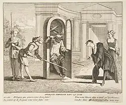 Арлекин — Император луны. По оригиналу К. Жилло. Офорт