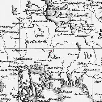 Харлу (Гарла) на карте 1792 года.