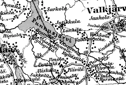 Деревня Харма (Хармаала) на финской карте 1923 года