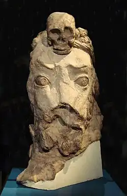 Голова демона, VII век, буддийский храм Кувы (Фергана), Узбекистан