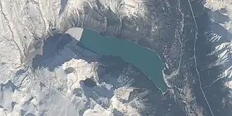 Вид на озеро с МКС 9 октября 2009 года