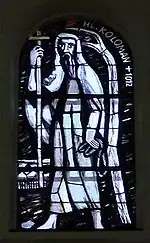 Коломан на витраже в приходской церкви Лизинга