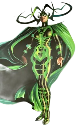 Хела на варианте обложки комикса Carnage (Vol. 3) #12 (апрель 2023)Художник — Алекс Росс