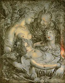 Sine Cerere et Baccho friget Venus (лат., Без Цереры и Бахуса Венера зябнет). Между 1600 и 1603. Холст, масло, пастель, перо, чернила. Художественный музей Филадельфии, США