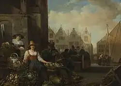 Овощной рынок. 1662. Дерево, масло. Музей Роттердама. Инв. № 11744