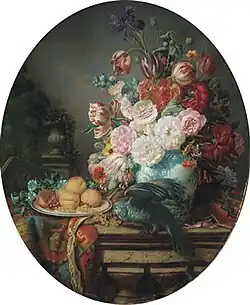 Still Life with a Parrot, Fruits, Flowers