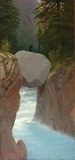 Природный мост (холст, масло; Северо-Осетинский республиканский художественный музей).