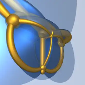 Стереографическая проекция на трёхмерное пространство центральной проекции на четырёхмерное пространство гексатерона
