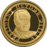 Золотая памятная монета с изображением Гейдара Алиева