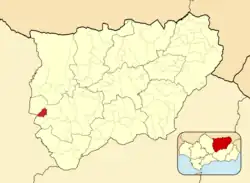 Расположение муниципалитета Игера-де-Калатрава на карте провинции