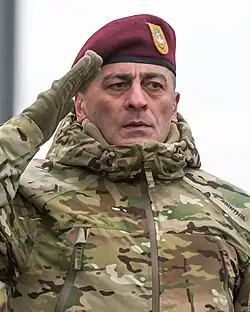 Хикмет Мирзоев, бывший на тот момент генерал-лейтенантом, на Параде Победы в Баку 10 декабря 2020 года