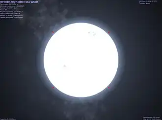 HIP 80945 в программе Celestia.