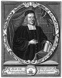 Гравюра с изображением Давида Холлаца