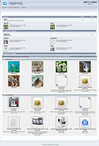 Скриншот программы Coppermine Photo Gallery