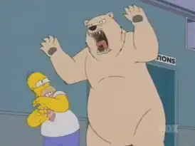 Гомер испытывает страх перед медведями