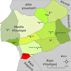 Расположение муниципалитета Ондон-де-лос-Фрайлес на карте провинции