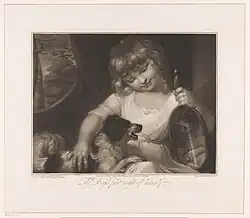 Собака впервые видит саму себя в зеркале (с оригинала Джона Расселла)