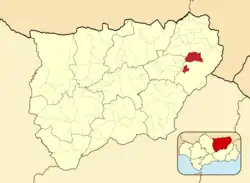 Расположение муниципалитета Орнос на карте провинции