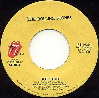 Обложка сингла The Rolling Stones «Hot Stuff» (1976)