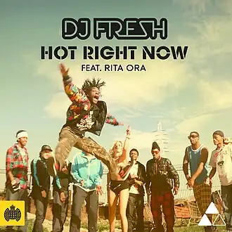 Обложка сингла DJ Fresh при участии Риты Ора «Hot Right Now» (2012)
