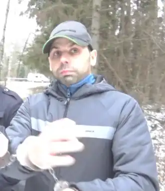 Максим Хренов на следственном эксперименте