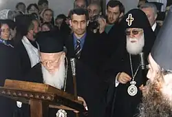 Храм Святого Георгия в Ианети — 21 сентября 2003 года — Вселенский Патриарх Варфоломей I и Католикос-Патриарх Грузии Илия II