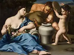 Вакханка с цветами, сатиром и амурами. Между 1700 и 1715. Холст, масло. Муниципальный музей, Модена