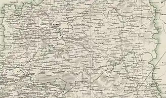 Игуменский уезд на карте