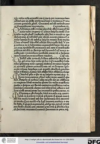 Иероним, Геннадий Массилийский. «О знаменитых мужах». Издание Гюнтера Цайнера. Аугсбург, до 1473 года. Университетская и земельная библиотека Дармштадта