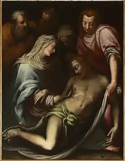 Положение во гроб. Между 1580 и 1590. Пропозитура Святых Марка и Лаврентия. Поппи, Тоскана