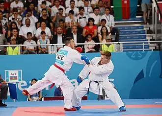 Ниязи Алиев (слева) на Европейских играх 2015