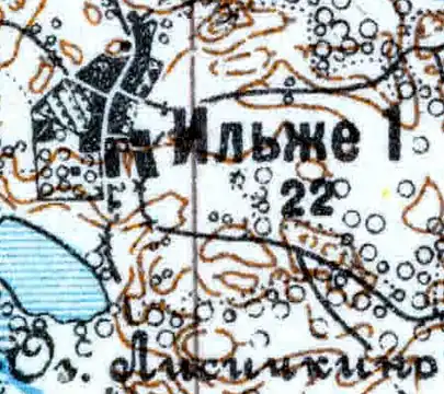 Деревня Ильже 1-е на карте 1926 года