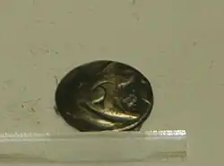 Подражание серебряной драхме Александра Македонского в более грубой имитации. I век до н. э.