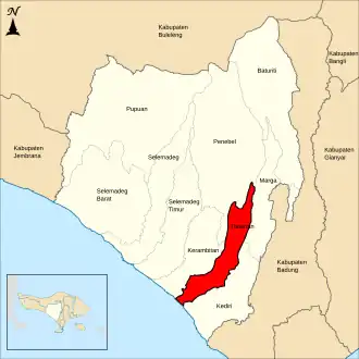 Табанан на карте