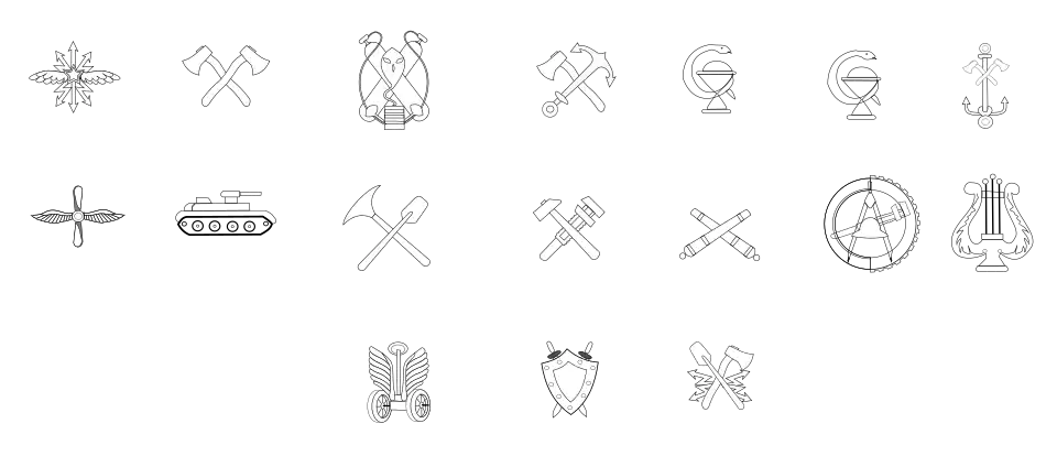 Эмблемы РККА по роду войск (службы) на петлицы (1935—1942)