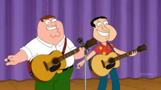 Промокартинка. Питер и Гленн на выступлении с песней о Поп-тартс.