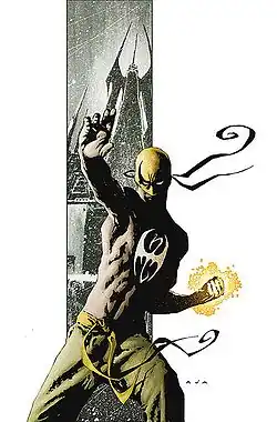 Железный Кулак на обложке The Immortal Iron Fist[англ.] #1 (Ноябрь, 2006)Художник — Дэвид Аджа.