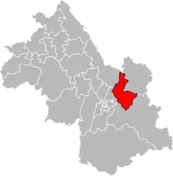 Кантон на карте департамента Изер (департамент)