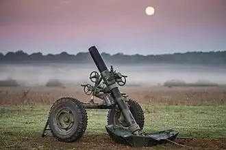 Миномёт MO-120-RT-61 бригады «Фольгоре» на учениях Autumn Guardian 2018.