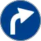 Preavviso di direzione obbligatoria a destra