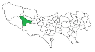 Расположение посёлка Ицукаити в Префекутуре Токио