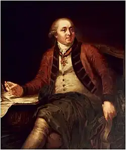 Е. Д. Камеженков. Портрет И. Е. Старова. Около 1794—1800Холст, масло. 129 × 103 смРусский музей, Санкт-Петербург