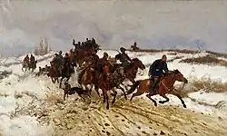 Юзеф Хелмоньский. Выезд на охоту, 1882