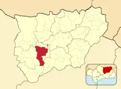 Расположение муниципалитета Хаэн на карте провинции