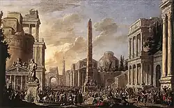 Античный форум и триумфальная процессия. 1670-е. Дерево, масло. Музей Вальрафа-Рихарца, Кёльн