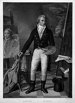 Жак-Луи Давид в своей мастерской. С оригинала Жозефа Дени Одеваре