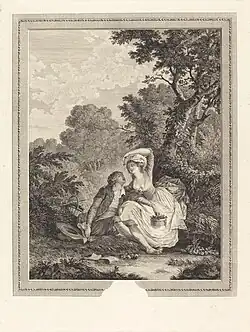 Галантная сцена. По оригиналу Н. Лоранса. 1784. Офорт, резец